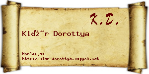 Klár Dorottya névjegykártya